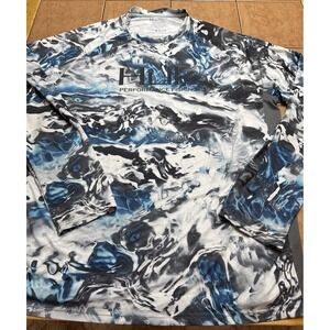 Chemise Huk Fishing Performance Homme – Manches Longues – Bleu Mossy Oak – Taille M